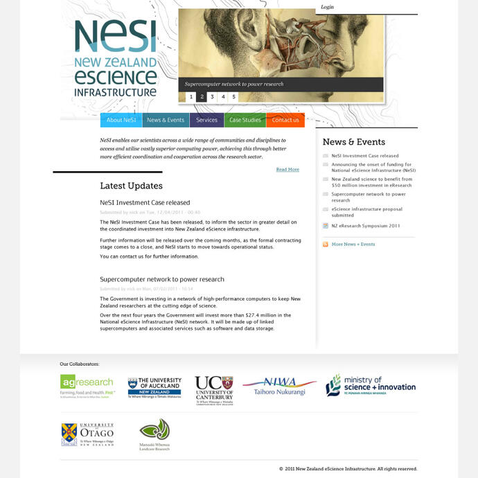 NeSI Website Design (Homepage)